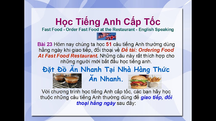 Nhà hàng thức ăn nhanh tiếng anh là gì năm 2024