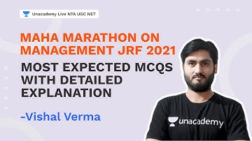 Maha Marathon On Management JRF 2021 - Most Expected MCQs with Detailed Explanation | Vishal Verma