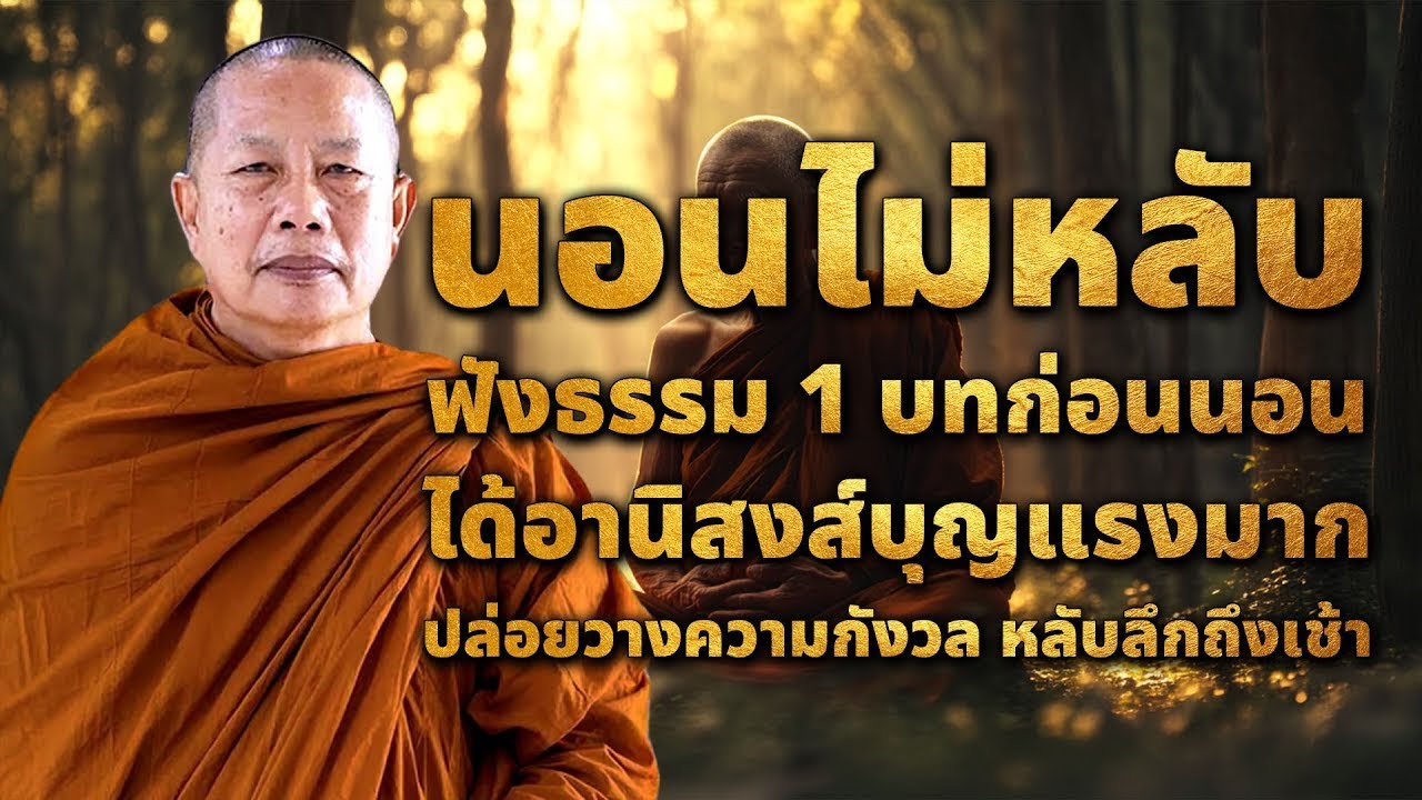 นอนไม่หลับฟังธรรม 1 บทก่อนนอน ได้อานิสงส์บุญแรงมาก | ฟังธรรมะก่อนนอนเปลี่ยนชีวิต เทวดาจะคุ้มครอง
