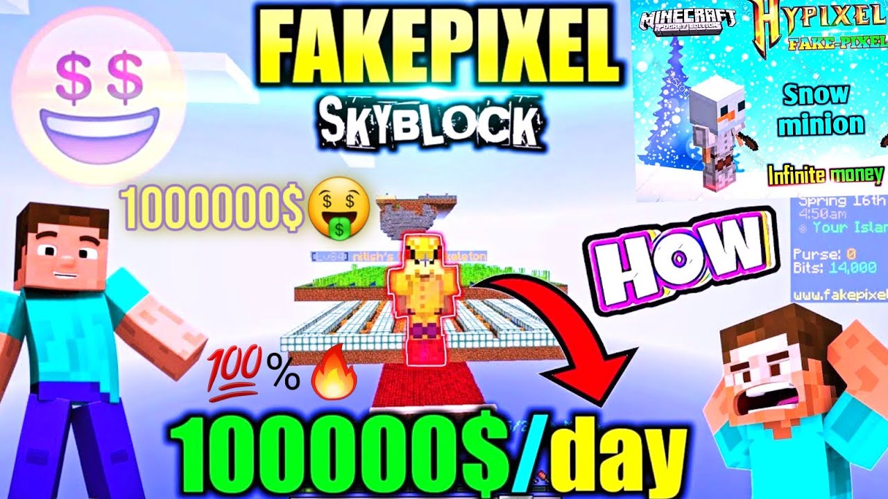 MINECRAFT HOW TO BECOME RICH IN FAKEPIXEL 🔥 HYPIXEL LIKE SERVER PART 5 ...