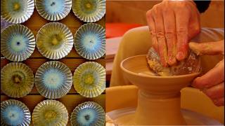 鎬小皿を作る。Making small plates with a ridged finish.【陶芸風景518】