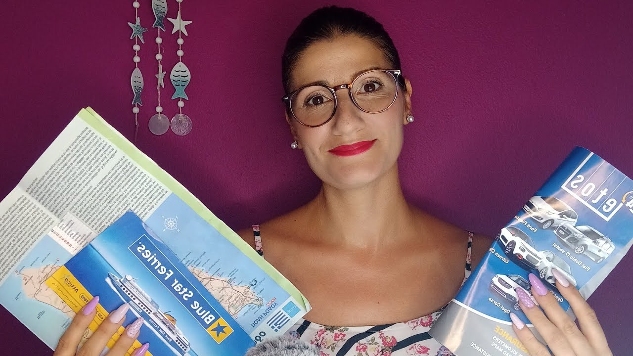 Greek Asmr- Isabella's Travel agency ⛱️🛌⚓🚢#travel #island #holidays #whispering
