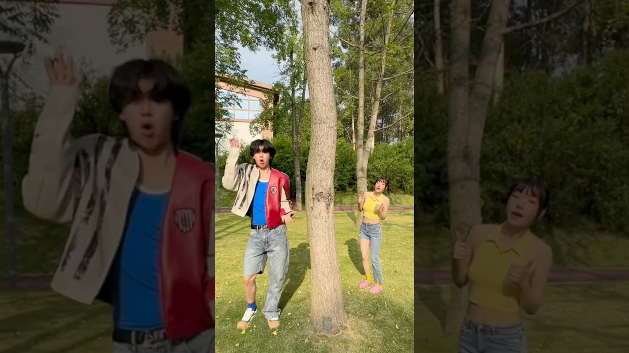 Wait…when we walked through this tree🫢#dance #funny