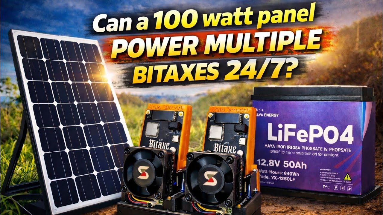Can a 100W Solar Panel Run Bitaxes 24/7? (Real Test)