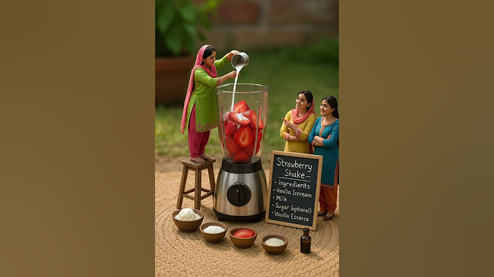 Miniature Strawberry Shake | Tiny Punjabi Women Make Giant Fruit Shake | Hyper-Realistic Art 🍓