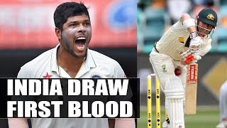 India Vs Australia Umesh Yadav Bowled David Warner, Gets First Breakthrough Oneindia News