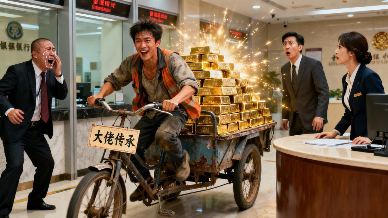 獲得大佬遺留的三輪車，第一天變出一車黃金，運到銀行嚇哭行長！#首發新劇 #無腦劇 #完結短劇