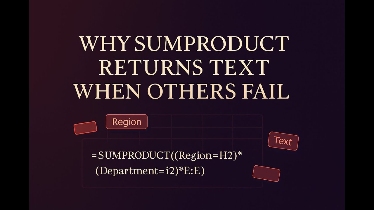 How to Return Text with SUMPRODUCT in Excel - YouTube