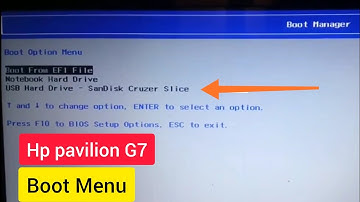 HP Pavilion G7 How to install windows from a usb flash drive. BOOT menu.
