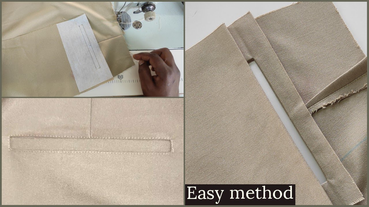 Welt pocket stitching very easy and perfect method / sew single Welt