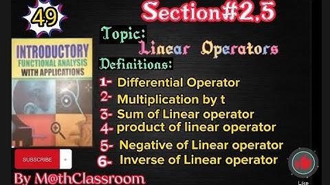Topic:Linear operator &it