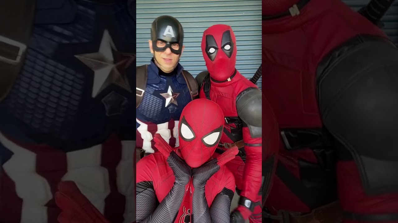 The best three amigos ever! 🥰  #trio #deadpool #spiderman #captainamerica