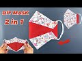 New Design Mask 2 Style | Diy Face Mask 4 Layers with NOSE Wire Removable | Sewing Mask Tutorial