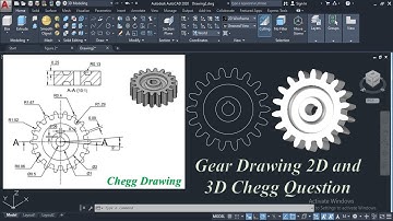 3d and 2d gear drawing drawing in autocad Chegg question autocad 3d for beginners #gear #3dgear