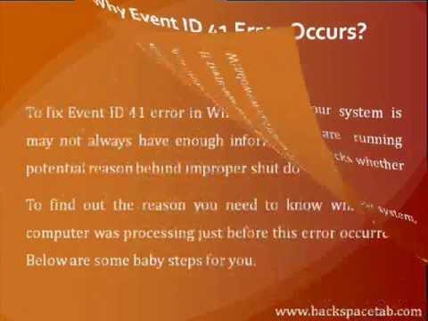 Vista Event Id 41 Kernel Power - newspt