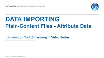 Data Importing  -  Plain Content: Attribute Data