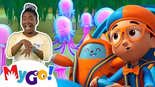 blippi wonders ocean creatures more cartoons for kids mygo sign language for kids asl