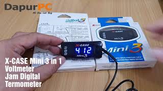 X-Case Mini 3 in 1 - Voltmeter, Digital Clock, Thermometer