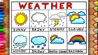 How to draw Weather Chart Easy | Weather Chart Easy Drawing | Types Of Weather Drawing | Weather