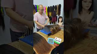 African Synthetic wig making, pre-processing: color mixing. Wig making skills. Handmade. (564)
