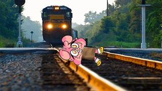 Snapscube clips to watch while tied to train tracks