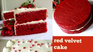 රෙඩ් වෙල්වට් කේක්/red velvet cake recipe with cream cheese frosting/red velvet cake Sinhala