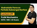 Hydrostatic Force on Partially Submerged Surface | Fluid Mechanics GAET lectures in hindi