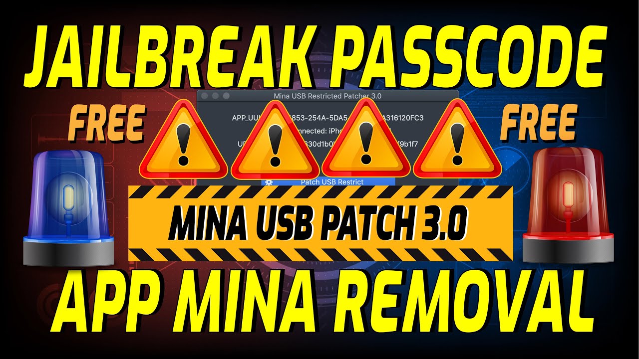 Jailbreak Passcode con Mina USB V3.0 iOS 14.X - 14.3 - 14.4 + App MinaRemoval 3.0 FMI OFF