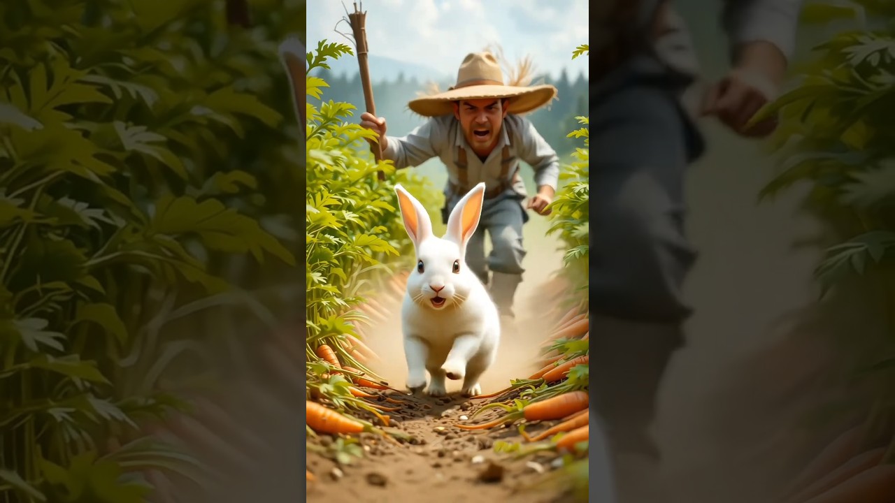 Hungry Rabbit and the Kind Duck 🐰🖤 