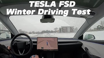 Tesla FSD V14.2.1 on Snowy Streets