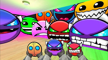 Saving Babyfaces From Geometry Dash Emoji "ALL FACES LEVELS" And Lobotomy Dash Nextbot Gmod