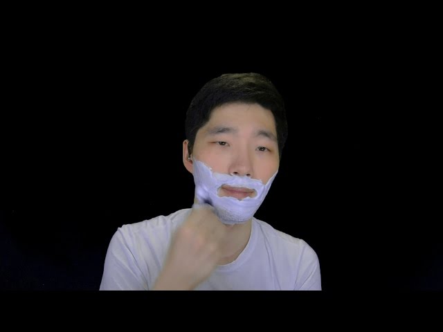 [ASMR] Shaving my face - Foam(Cream) / Binaural