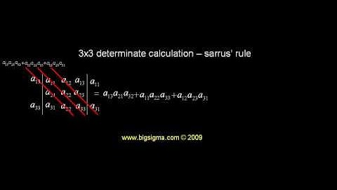 How to calculate determinate of matrix 3x3 using Sarrus rule?