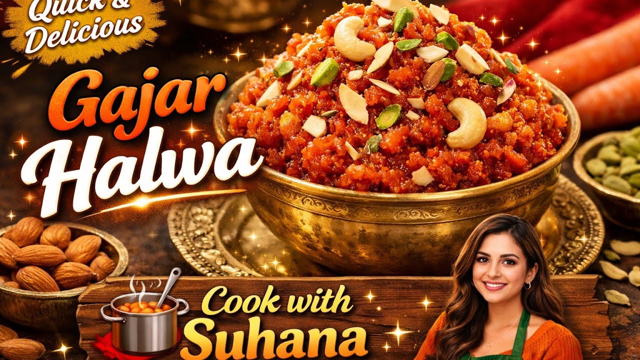 ⭐ “Gajar Ka Halwa Recipe | Winter Special Sweet | Quick & Delicious!”COOK WITH SUHANA 💗