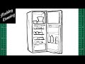 How To Draw An Open Fridge