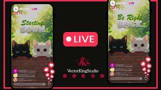 Cozy Cats Animated TikTok Stream Overlay Package I Cozy CatsI 1080x1920 | Alerts + Facecam + Stinger
