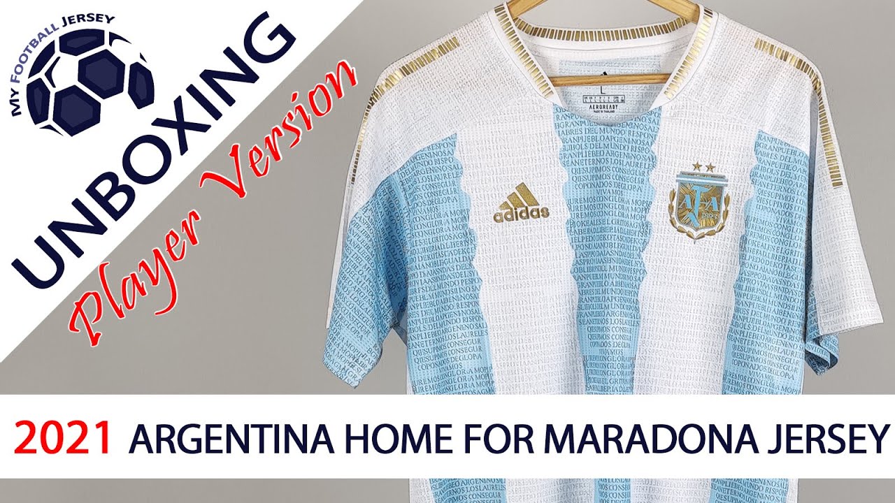 Kitgg1 2021 Argentina Concept Maradona Jersey (Player Version) Unboxing  Review 