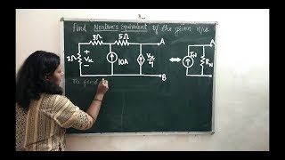 norton's theorem with dependent source circuit