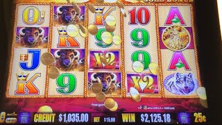 $15 a press jackpot handpay free spins bonus on buffalo gold slot machine