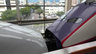 (4K) JR東日本 E3系新幹線 L65編組與E2系新幹線在福島車站解離編組