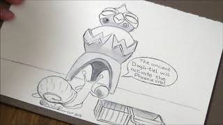 Inktober Day 23 Ancient | Vernedi Doodles INK: Ep. 92 | ASMR Art