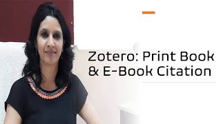 Zotero: Print Book / Chapter and E-book/Chapter Citation and Reference Generation in Vancouver Style