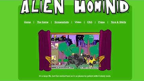 Old alienhominid.com website flash video