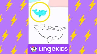 Draw a DOLPHIN Step by Step 🐬| Lingokids Drawing for kids #Shorts screenshot 5