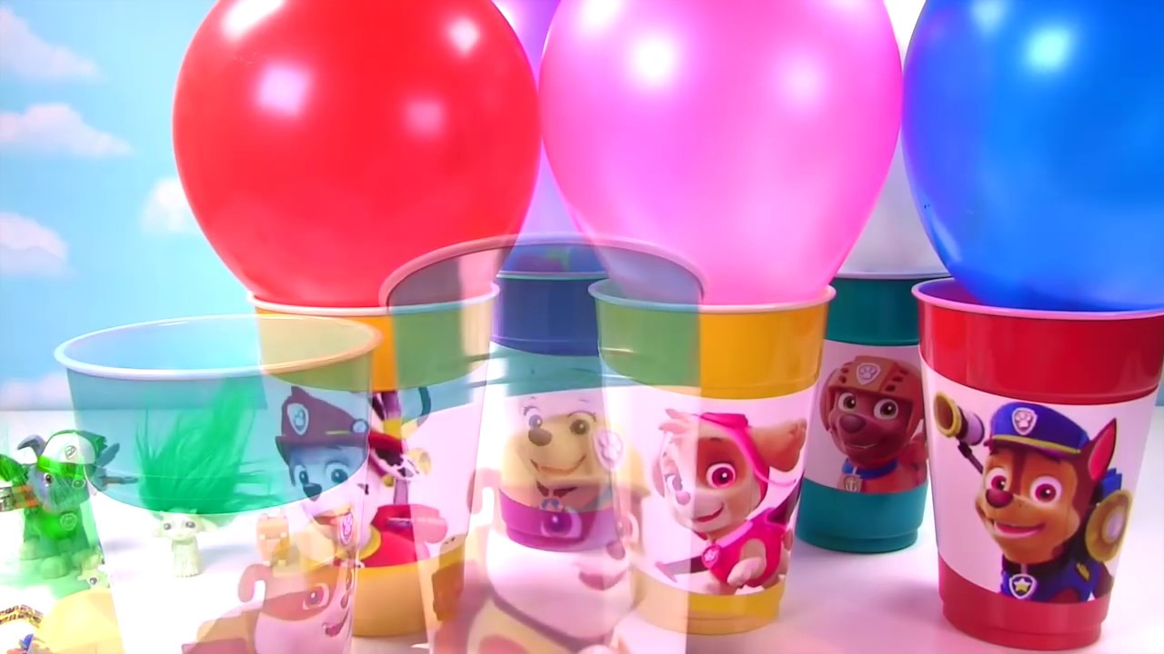 http://nickjr.co.uk PAW PATROL Surprise Balloon Cups! Limited Edition Metallic Figures, & Mashems!