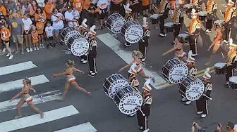 Pride of the Southland - March to the Stadium view from the bridge 9/17/22 UT vs Akron
