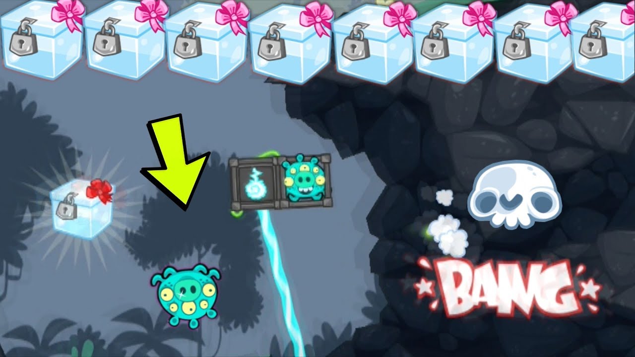 Bad Piggies - ALIEN PIG TAKE GLASS CRATE 5500+ SCRAPS CAKE RACE LORD