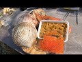 【大人BBQ】巨大なホタテ、牡蠣、エビにウニとイクラを山盛りトッピング！！