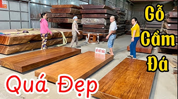 GỖ CẨM ĐÁ QUÁ ĐẸP - Lô 3 tấm mặt bàn nguyên khối hàng bìa chất lượng | BGNK567