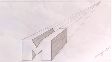 How to draw 3d letter M | How to make 3d Letter | how to draw M letter using one point Perspective